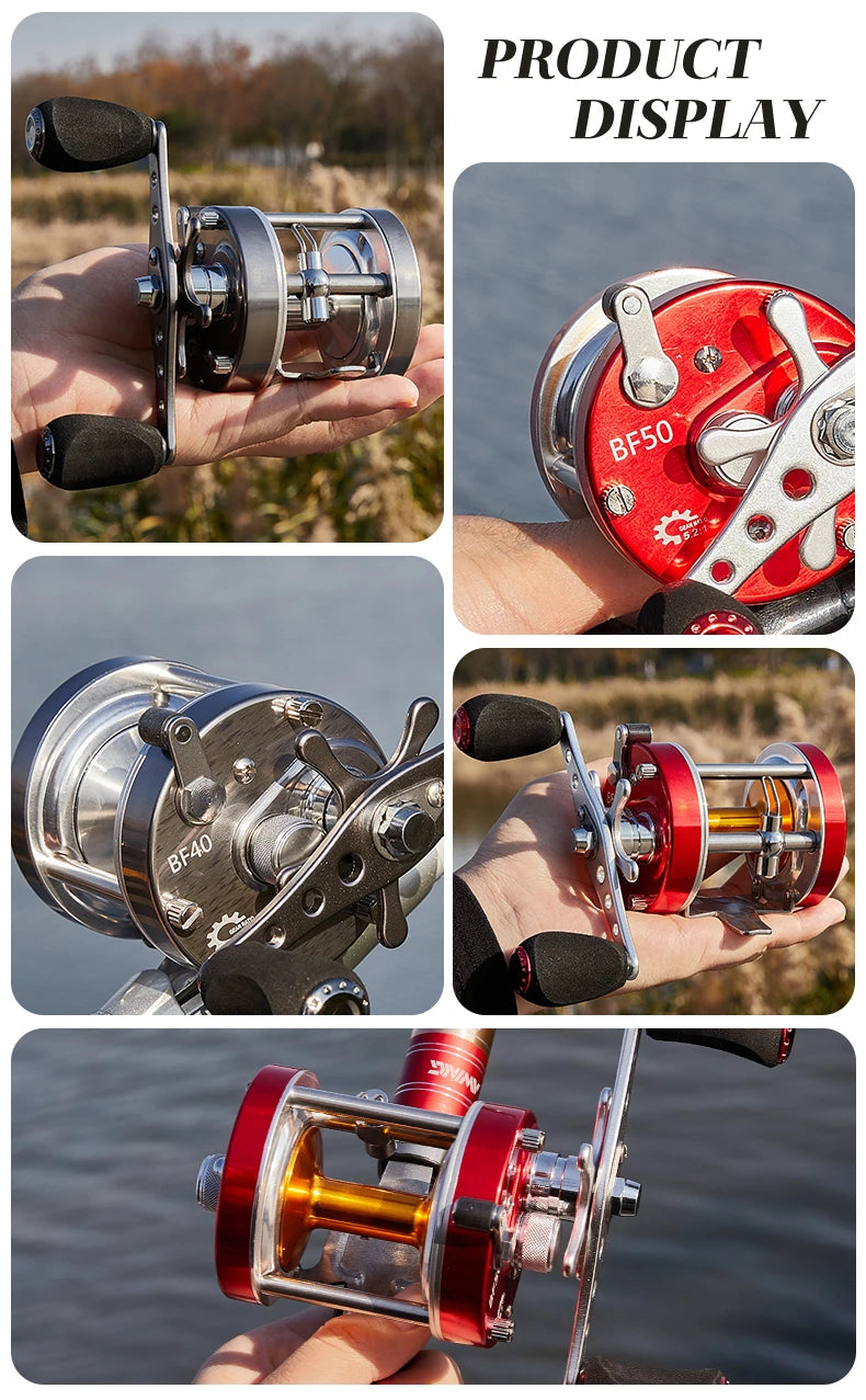 BILLINGS Trolling Drum Fishing Reel 20LB Max Drag 4.2/5.2:1 Gear Ratio CNC Aluminum Spool 6+1 Stainless Steel Bearings Smooth Right Hand Baitcasting Reel for Freshwater Saltwater
