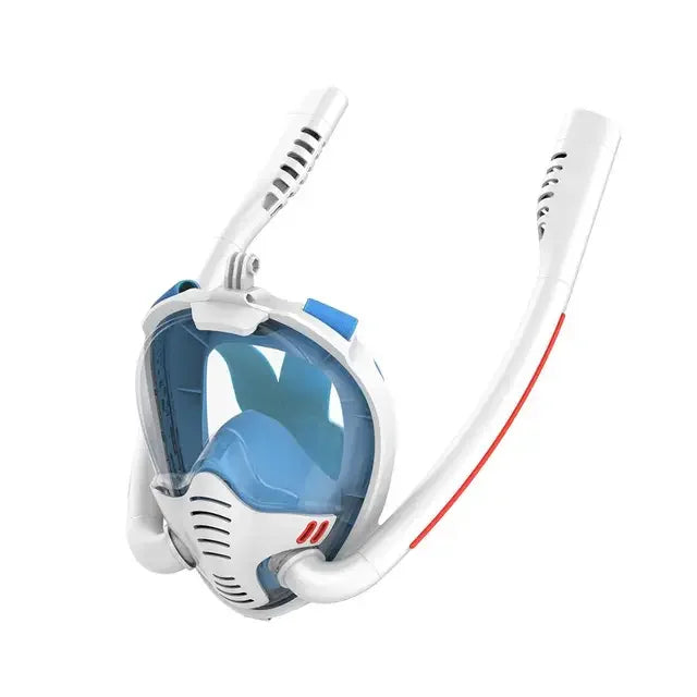 Adult Diving Mask Double Snorkel Anti-Fog Full Face Swimming Underwater Snorkeling Mask