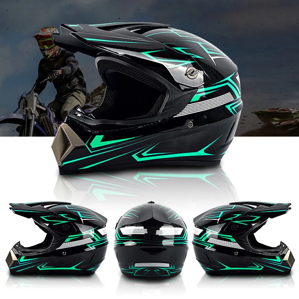 Professional Motocross Helmet Motocross Dirt Bike Off Road Motorbike Helmet Set Full Face MTB Helmet with Goggles Gloves Face