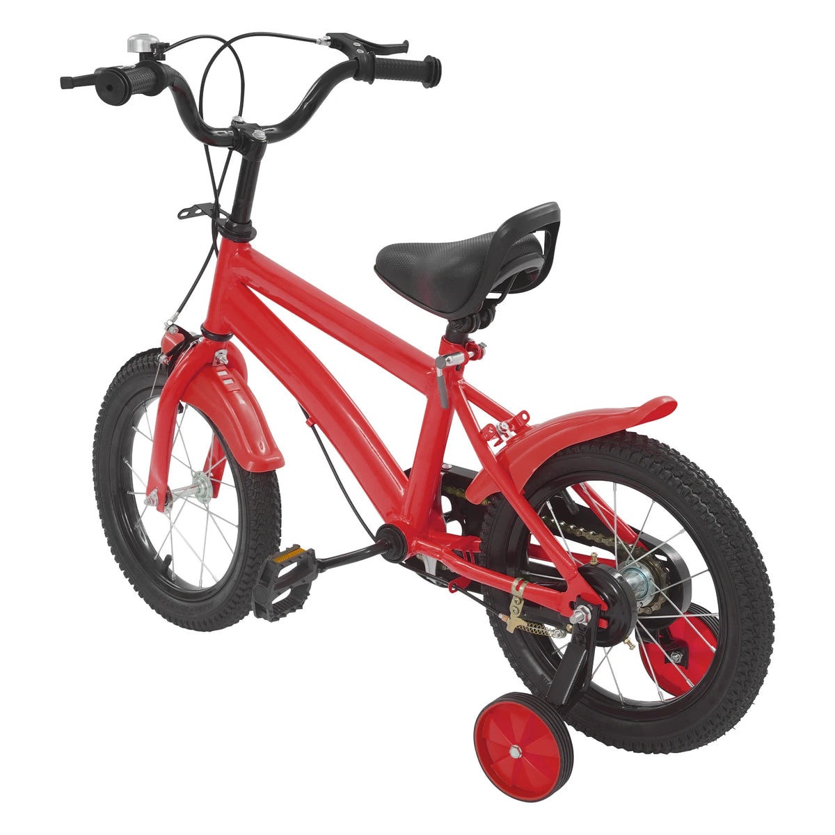 14 Inch Kids Bike w/ Training Wheels, Adjustable Seat Height Dual Brakes Children's Bicycle Kids Learning Bicycle for Boys Girls