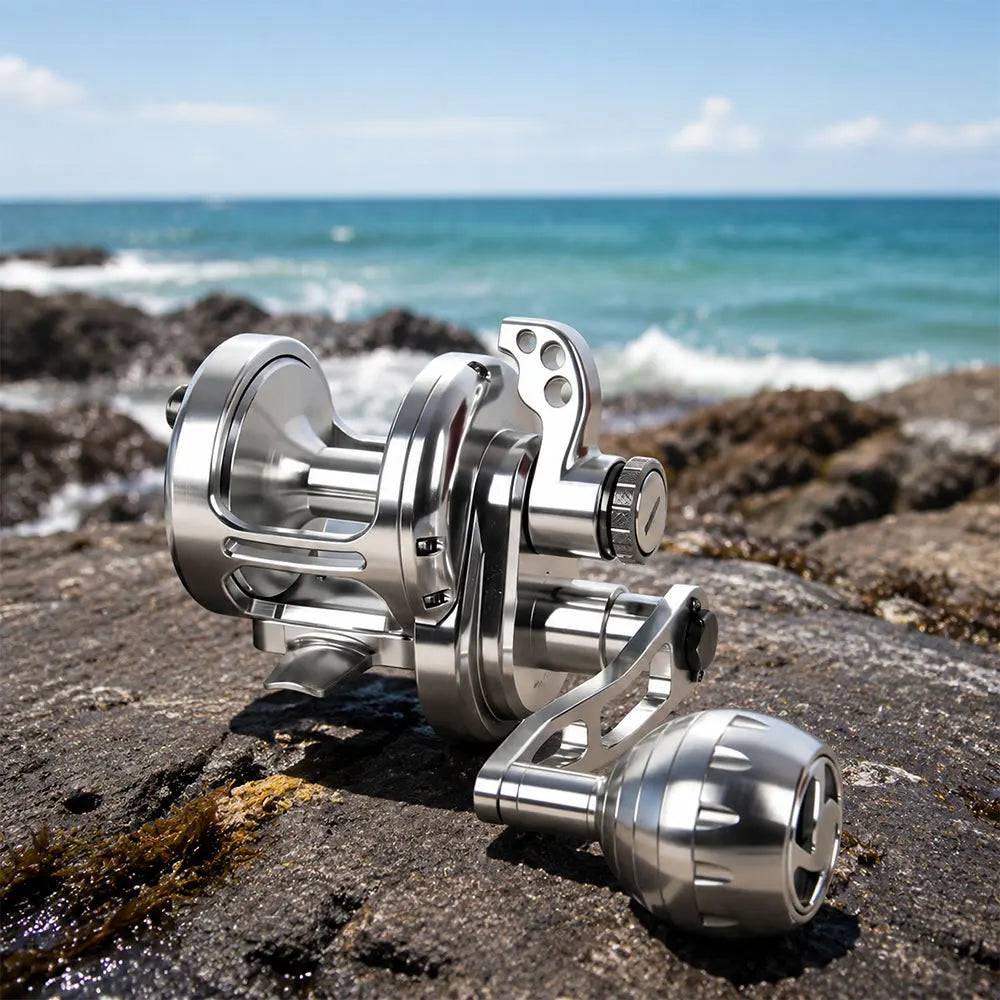 Saltwater Trolling Reel High Speed Ratio Fishing Reel Max Drag 32KG Full Metal Baitcasting Fishing Reels