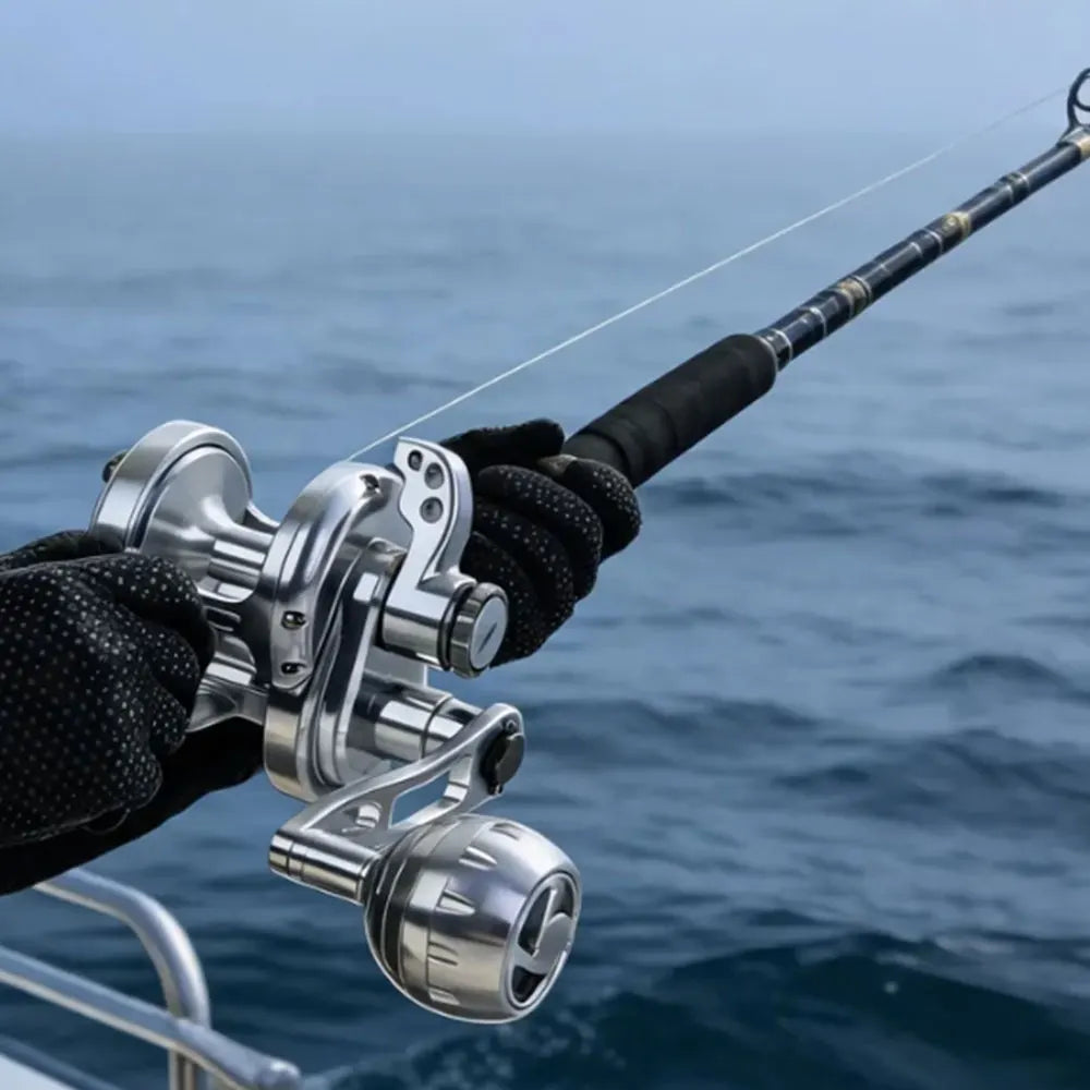 Saltwater Trolling Reel High Speed Ratio Fishing Reel Max Drag 32KG Full Metal Baitcasting Fishing Reels