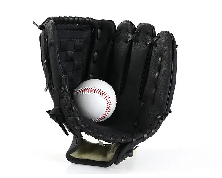 PU Baseball Glove for Kids Adults 9.5–12.5 Inch Youth Adult Softball Catcher Mitt with Reinforced Stitching & Comfort Padding