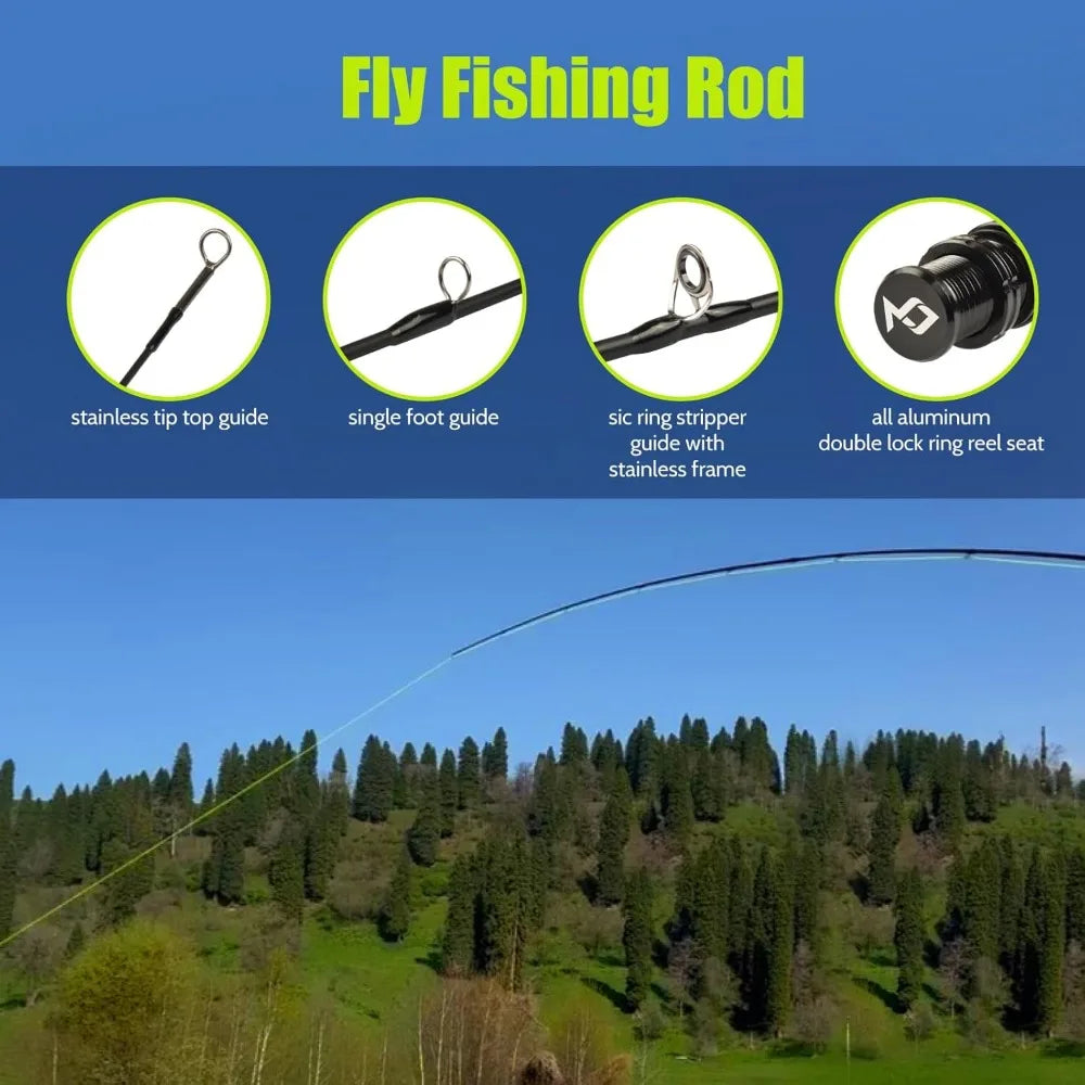 Complete Fly Fishing Starter Kit with Graphite Rod, Aluminum Reel, and Accessories for Beginners