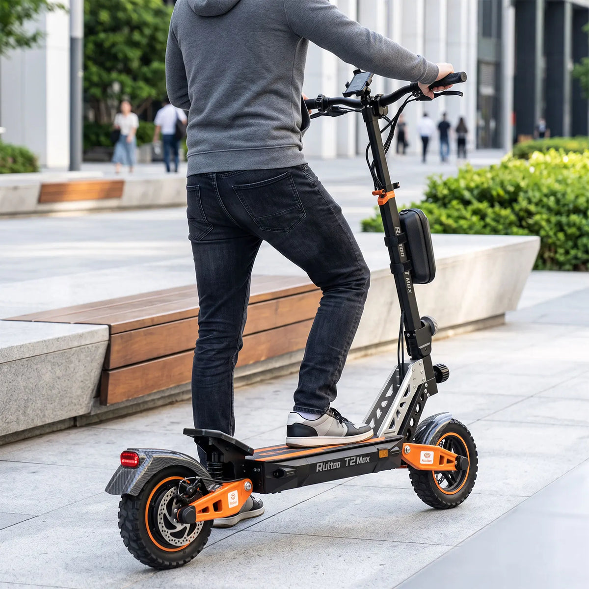 1000W Adult Electric Scooter, 48V 18.2Ah Battery, Up to 34 MPH, 34 Miles Range, 10" Tires, Foldable Commuter Scooter