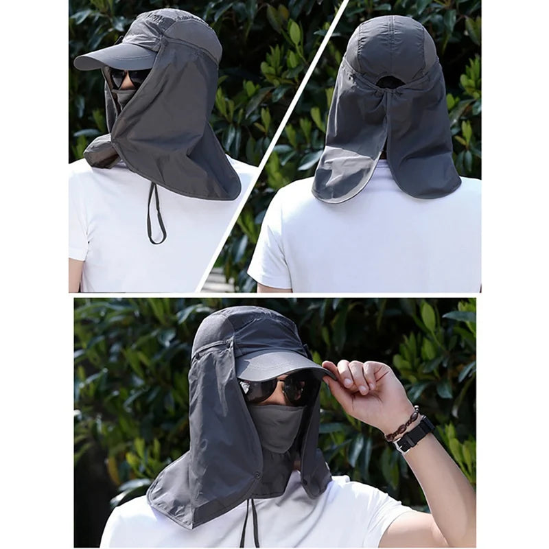 Summer Sun Hats Outdoor Fishing Hat UV Protection Sunscreen Fisherman Hats Women Men Breathable Fishing Cap For Travel Hiking