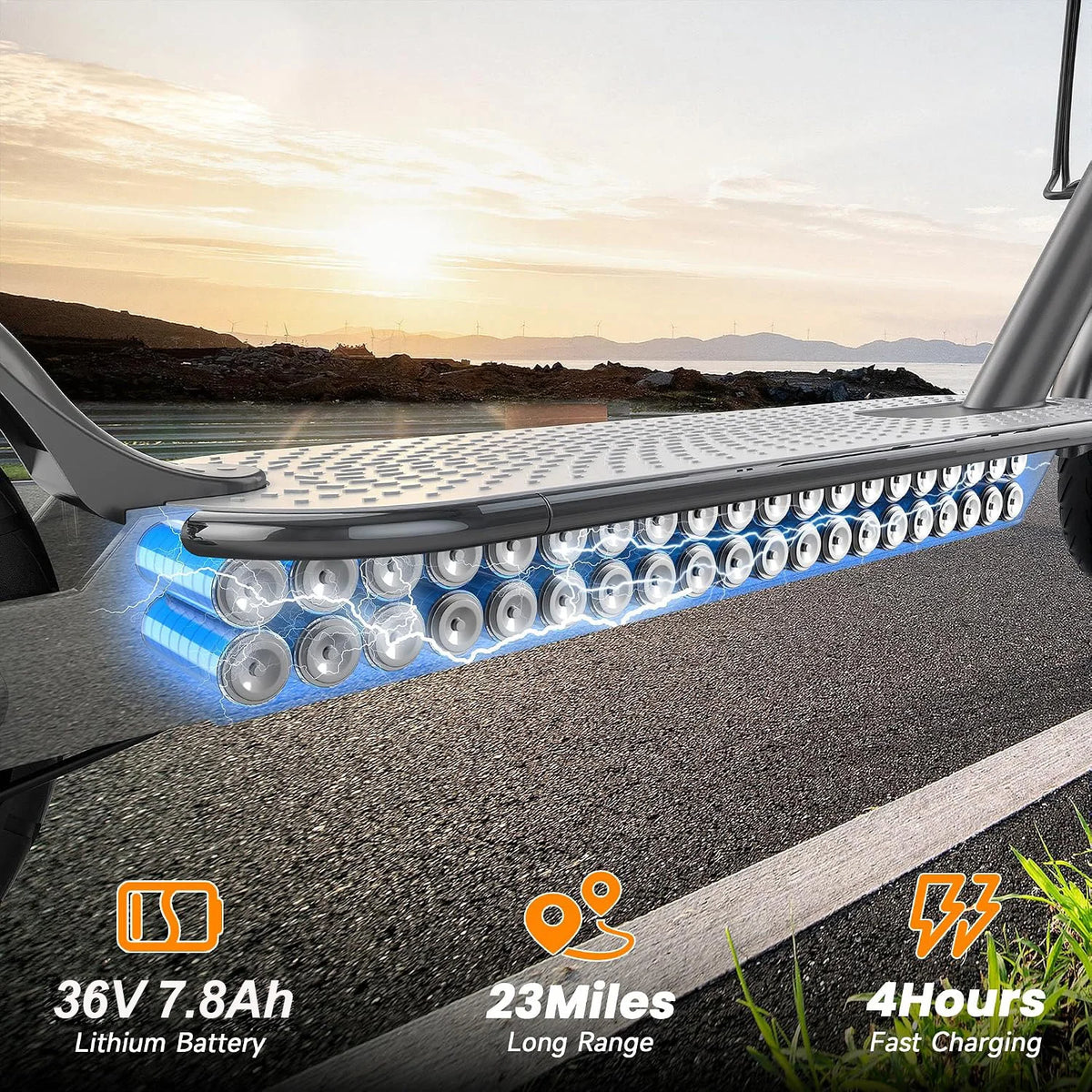 8.5'' Electric Scooter for Adults, Folding E Scooter with 350W Motor 19Mph Top Speed, Max 19-23 Miles Long Range Commuting Scooters with Dual Brakes System, APP Control