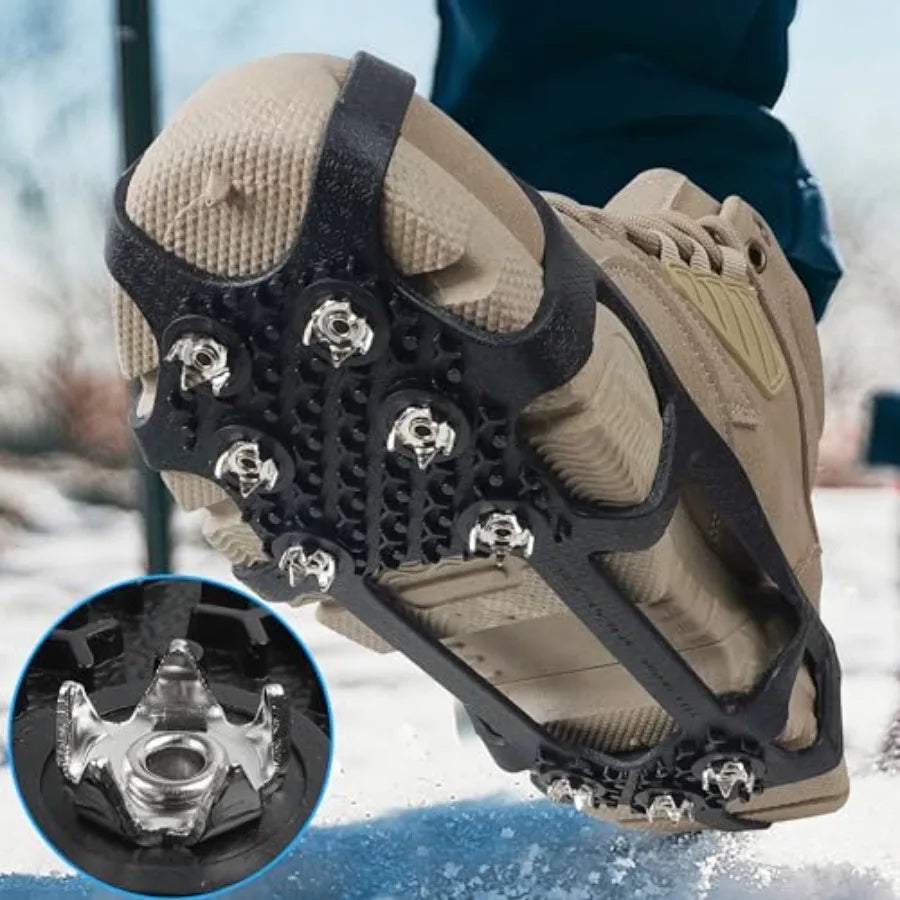 Crampons Ice Cleats for Shoes and Boots Hiking Men Women Snow Traction Cleats for Winter Walking on Snow and Ice, 9 Studs Snow