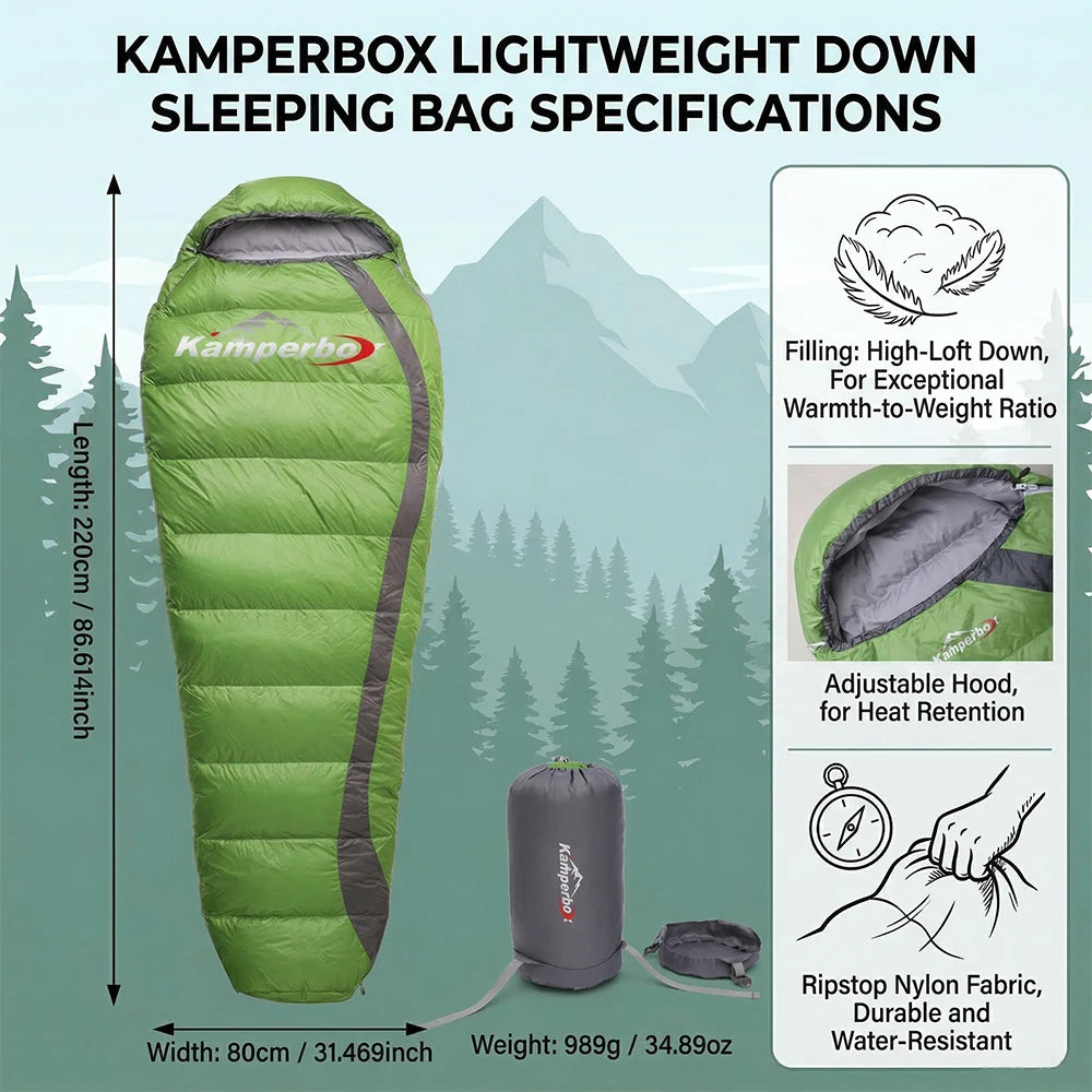 Kamperbox Ultralight Down Sleeping Bag Duck Down  Sleeping Bag Camping Travel Equipment