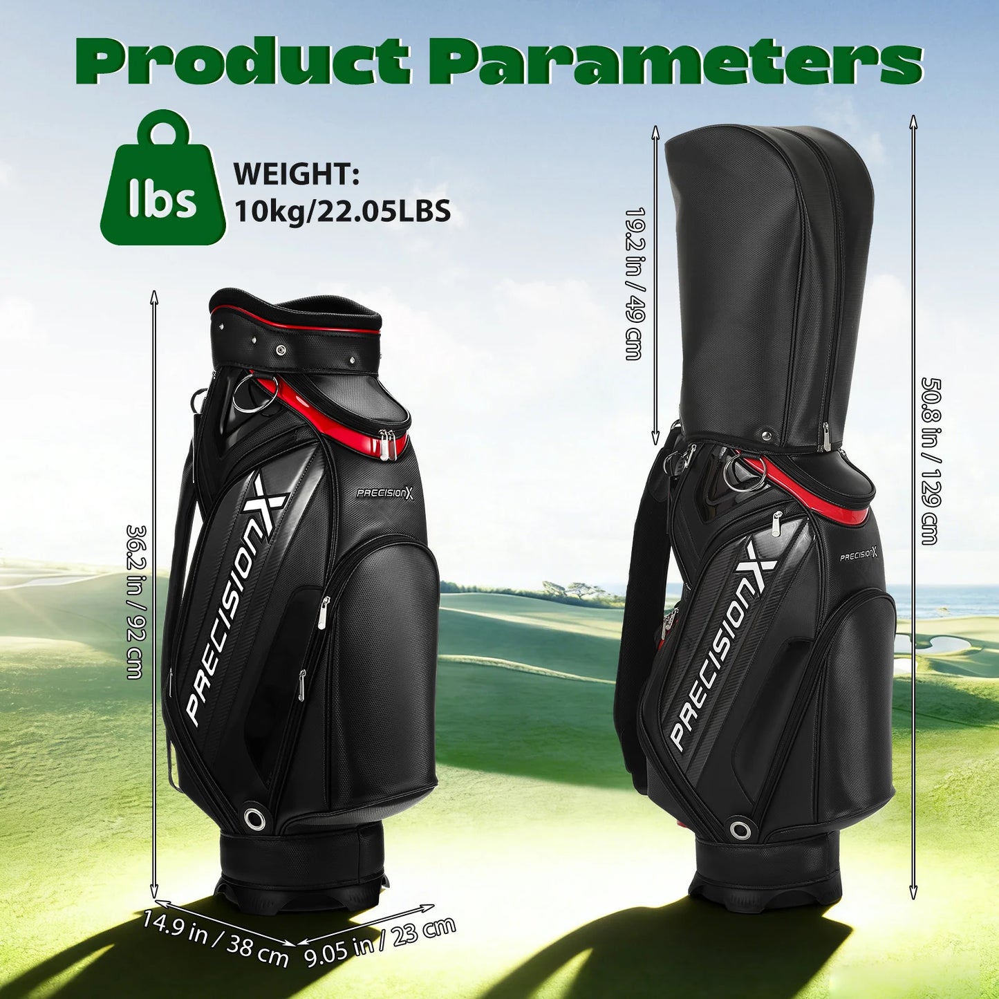 1 Set Men's Golf Club Set (3 Woods, 1 Hybrid Club, 6 Irons , 1 Pitching Wedge, 1 Putter), Including Golf Bag And 5 Club Covers, Specially Designed for Right-handed Golfers | Suitable for Beginners And Intermediate Players, Go