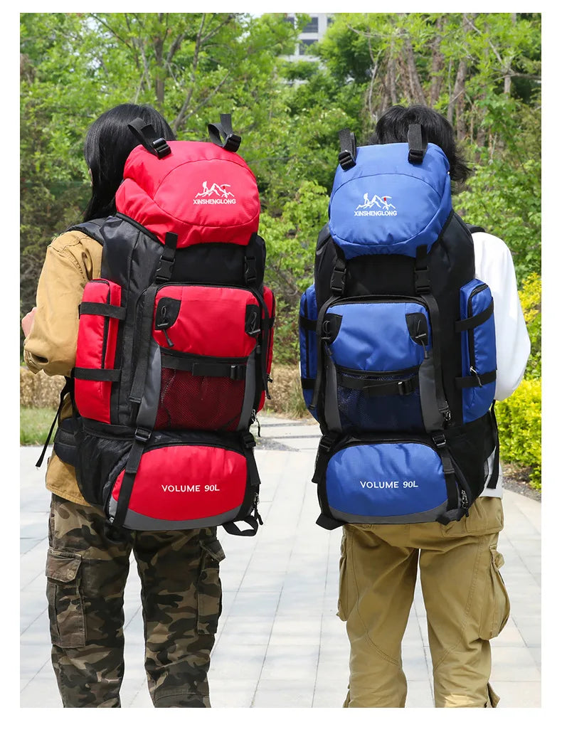 Oulylan 90-liter Camping Extra Large Large Capacity Traveling Luggage Bag with Water Splashing Prevention Backpack