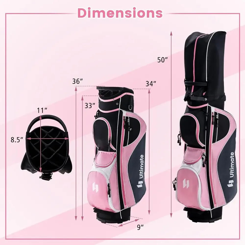 Ladies Golf Club Set, 9/11 Pieces, 460cc Driver, 3 Wood, Hybrid, Irons 6-9, Putter