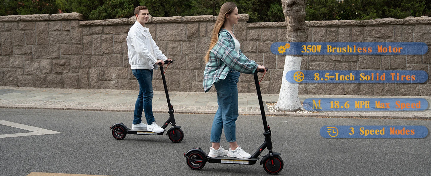 EVERCROSS Electric Scooter Adults with 350W,19MPH&19Miles E-Scooter,Lightweight Folding for Adults with8.5''Solid Tires&APP,UL
