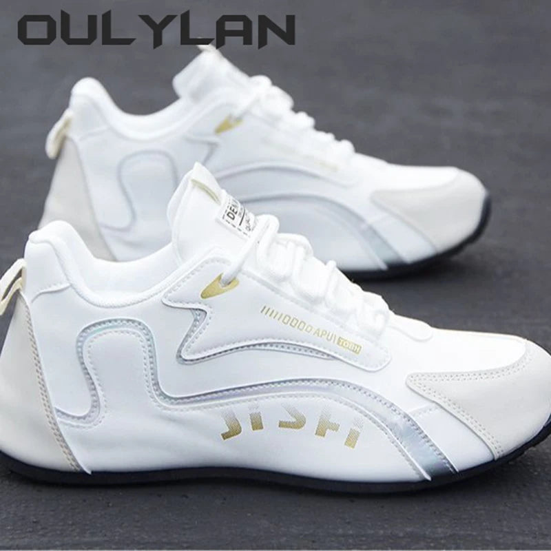 Men's Leather Shoes Fashion Mens Sneakers Leather Face Sports Running Shoes