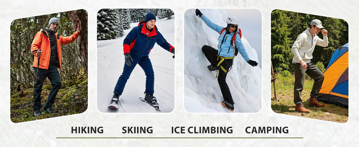 Pioneer Camp Men's Fleece Lined Hiking Pants Insulated Waterproof Softshell Winter Warm Work Snow Ski Pants Snowboard