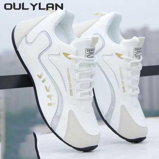 Men's Leather Shoes Fashion Mens Sneakers Leather Face Sports Running Shoes