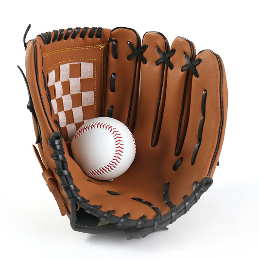 PU Baseball Glove for Kids Adults 9.5–12.5 Inch Youth Adult Softball Catcher Mitt with Reinforced Stitching & Comfort Padding