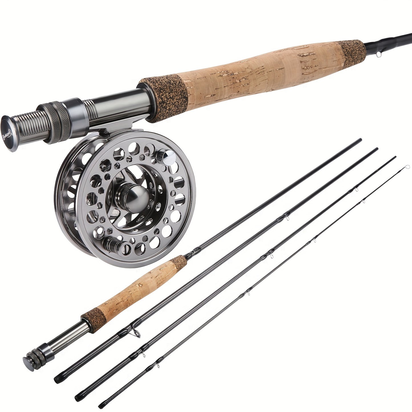 5/6WT Graphite Fly Fishing Rod - Ultra-Lightweight & Portable 4-Piece Design - Ideal Starter Kit for Anglers On-The-Go